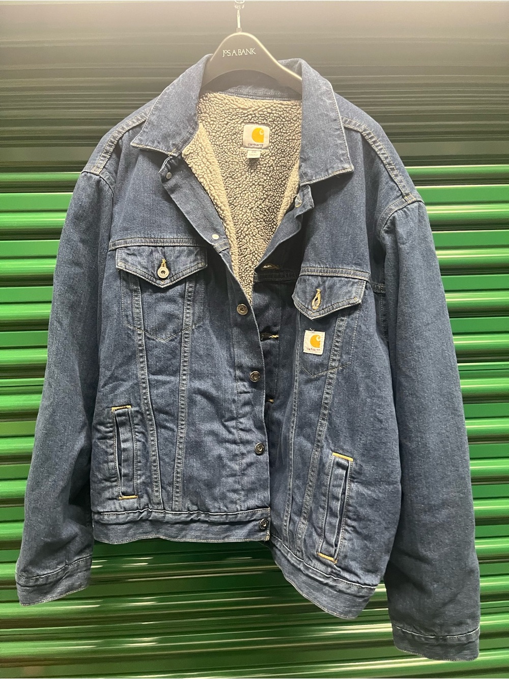Carhartt Blue Denim Sherpa-Lined Jacket